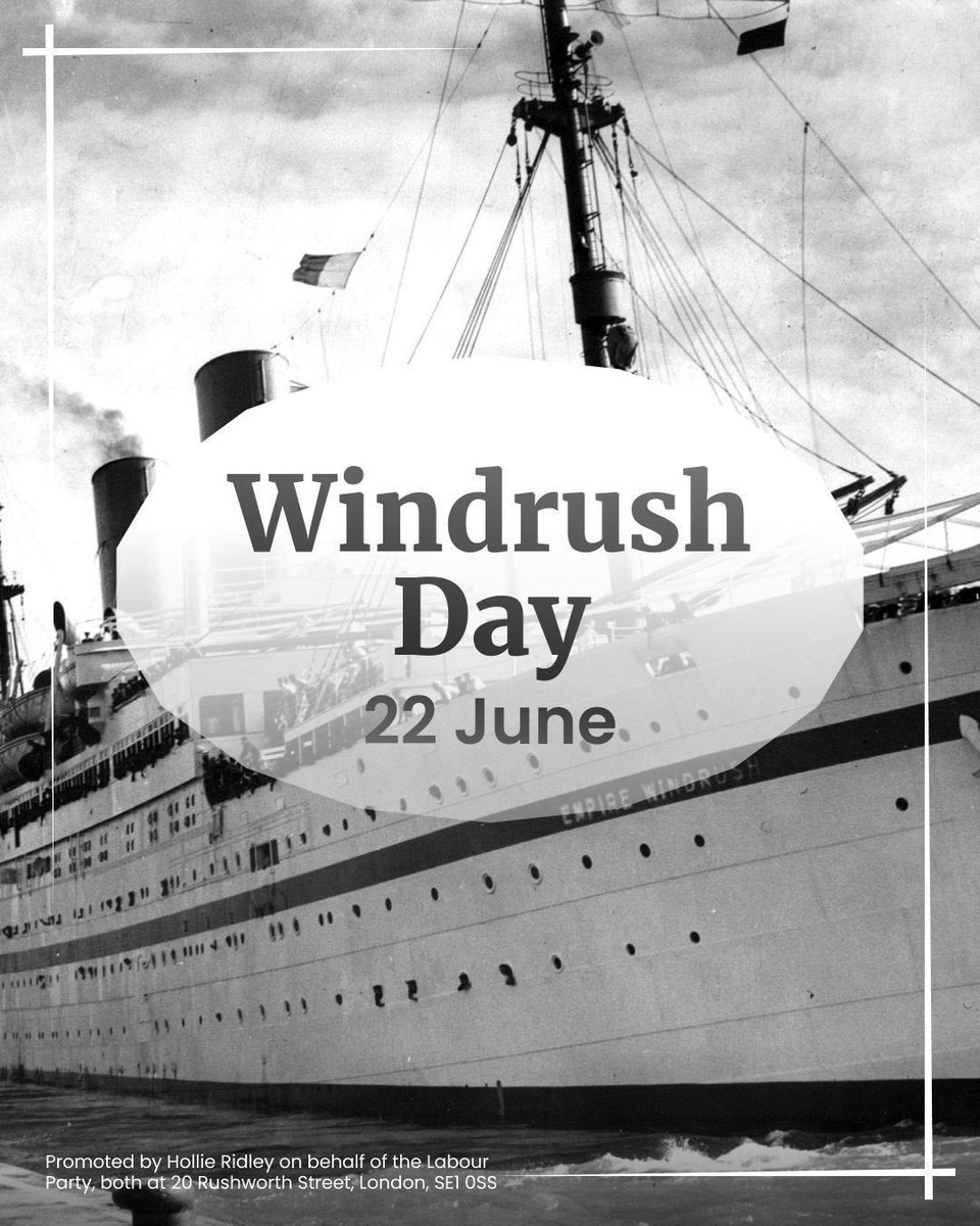 Today is 77 years since the HMT Empire Windrush arrived in the UK.

We are thankful for the contribution they and their comrades who followed have made to our public services, our economy and our country. #WindrushDay