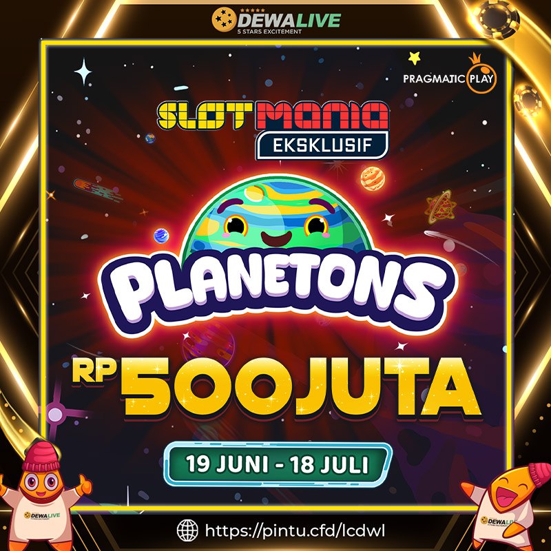 sdtsddrt's tweet photo. 🌌 SLOT MANIA EKSKLUSIF HADIR DI GALAKSI DEWALIVE! 🌌
Selamat datang di dunia seru PLANETONS – slot unik dari Pragmatic Play yang siap bawa kamu jelajah cuan tanpa batas! 🚀✨

💰 Total Hadiah: Rp 500.000.000
📆 Periode: 19 Juni – 18 Juli 2025 https://t.co/lEj6qiqOJW