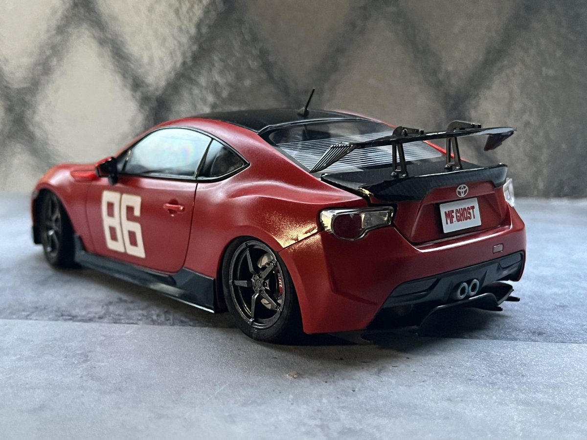 pancyooo's tweet photo. アオシマ製の1/24MFゴーストの片桐カナタのトヨタ86プラモデル
とりあえずMFG第2戦仕様以外は完成しました🚗🚗🚗✨
第2戦芦ノ湖仕様もボンネットパーツを差し替えればこの3台で表現出来ます🚗✨
諸星スープラがキットで欲しい今日この頃です😊

 #アオシマ
 #トヨタ86
 #MFゴースト https://t.co/8qM1PlOhoU