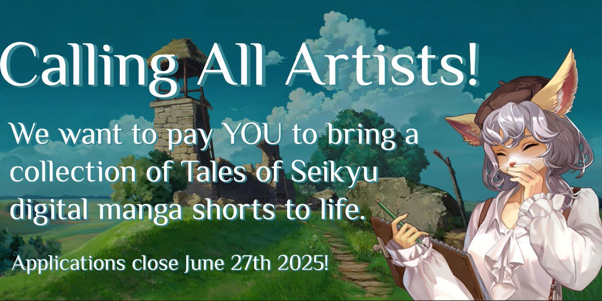 Quick reminder that we're on the hunt for #Artists for a paid opportunity to bring a collection of #TalesOfSeikyu digital manga shorts to life! We're open to applications from artists of all skill levels, so don't miss out! Apply here: fireshinegames.jotform.com/251465014669056
