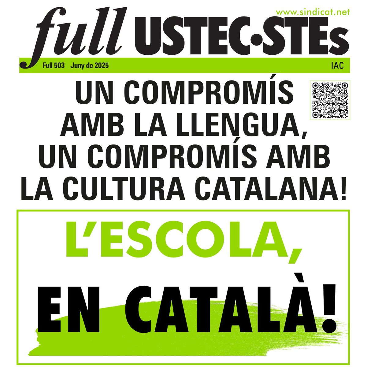 Un compromís amb la llengua catalana!

Hem engegat una campanya de compromís amb el català, per la greu situació de minorització en què es troba.

Full informatiu: sindicat.net/full-503-un-co…