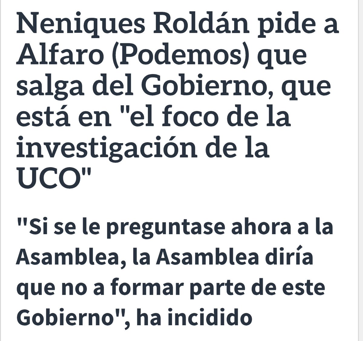 Con únicamente estos dos titulares ya tengo claro qué lista votaré para la Asamblea Ciudadana Navarra. 
Orgullosamente Podemos encabezada por Neniques Roldán