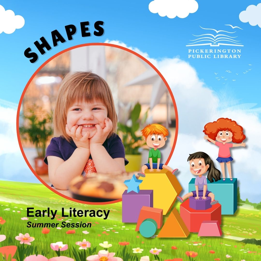 pickeringtonlib's tweet image. Shapes are everywhere! Explore circles, squares, and more in this week's Early Literacy Classes, June 23–27.  Join the fun! #PPLibrary #earlyreaders #SummerReading