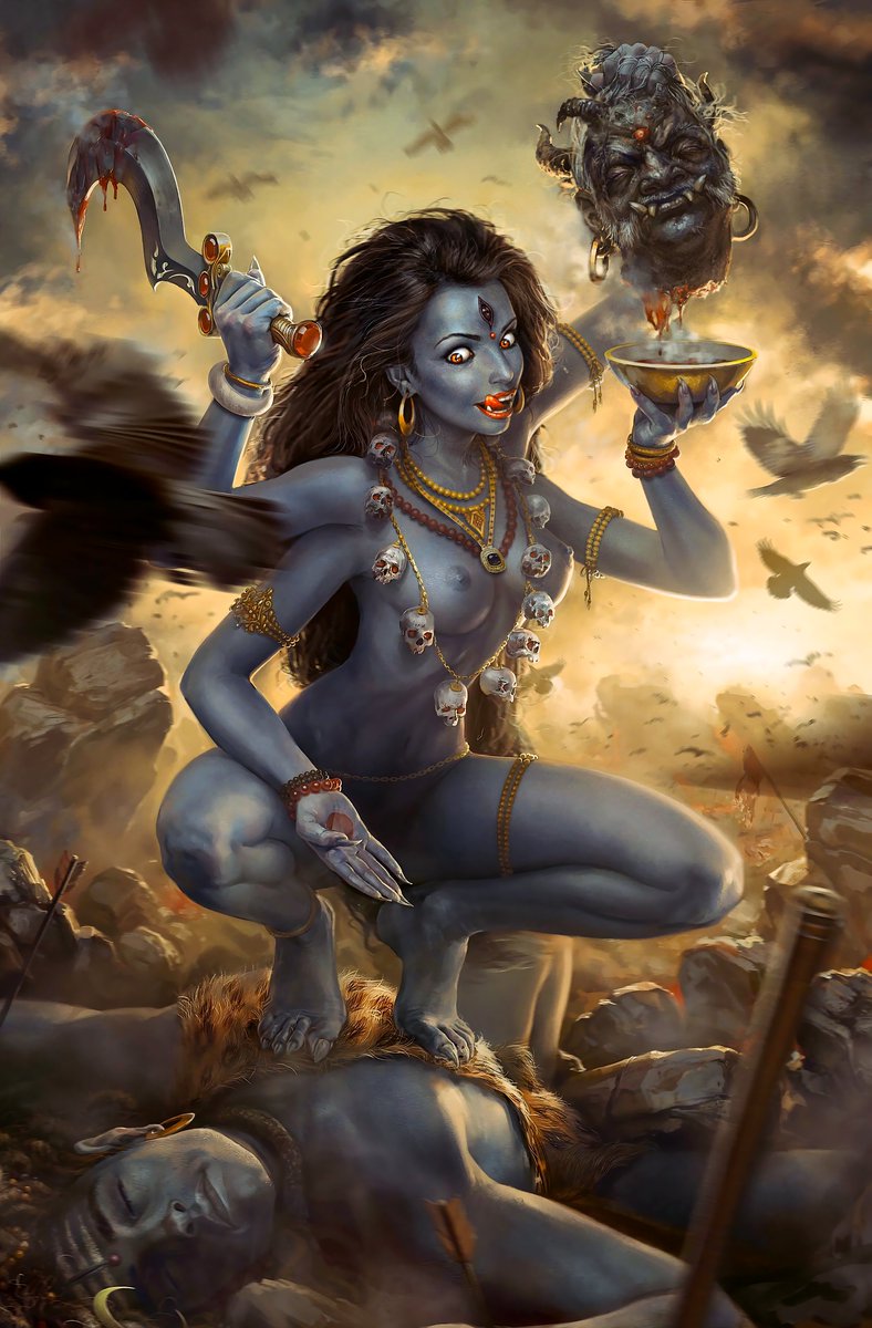 scoout's tweet image. "Because you love cremation grounds
I have made my body one;
So that you Devi
Can always dance there
No desires are left
Oh Lass, on the pyre
For the fire burns my mind and body
And I have covered everything with its ash to prepare for your coming
As for Shiva, Bhrama and…