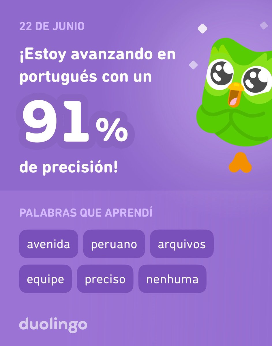 AleTaureau's tweet photo. ¡Estoy aprendiendo portugués en Duolingo! Es gratis, divertido y efectivo. https://t.co/BtzgjPevf0