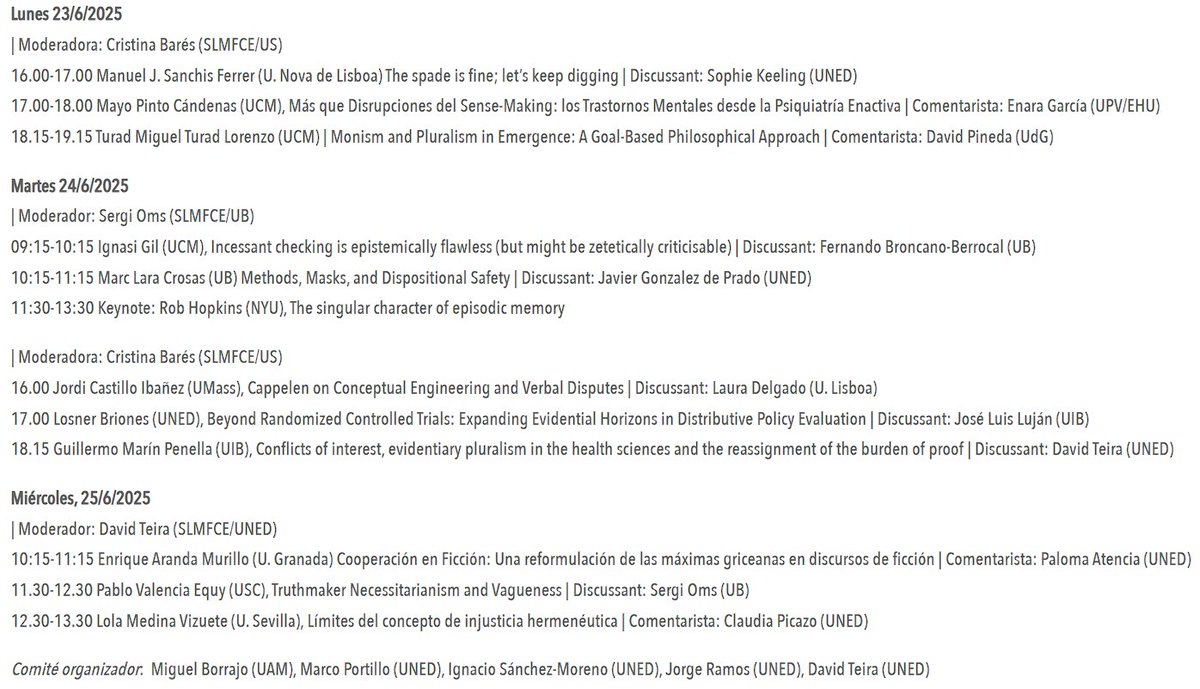 Grupo de investigación METIS (LHFC-UNED) (@lhfc_uned) on Twitter photo 📣Here is the schedule of talks for the SLMFCE (<a href="/solofici/">Soc. Lógica y Filosofía de la Ciencia de España</a>). Remember that you can find more information at the following link ➡️ solofici.org/vi-congreso-de… 📣Here is the schedule of talks for the SLMFCE (<a href="/solofici/">Soc. Lógica y Filosofía de la Ciencia de España</a>). Remember that you can find more information at the following link ➡️ solofici.org/vi-congreso-de…