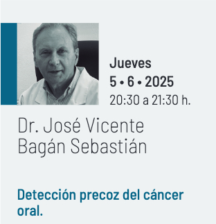 JoseVBagan's tweet photo. Centro de Estudiso Odonto-Estomatológicos Valencia
5 de junio 2025
Conferencia de José V. Bagan.
Título: Detección precoz del cáncer oral https://t.co/6rs0Dh4Dsi