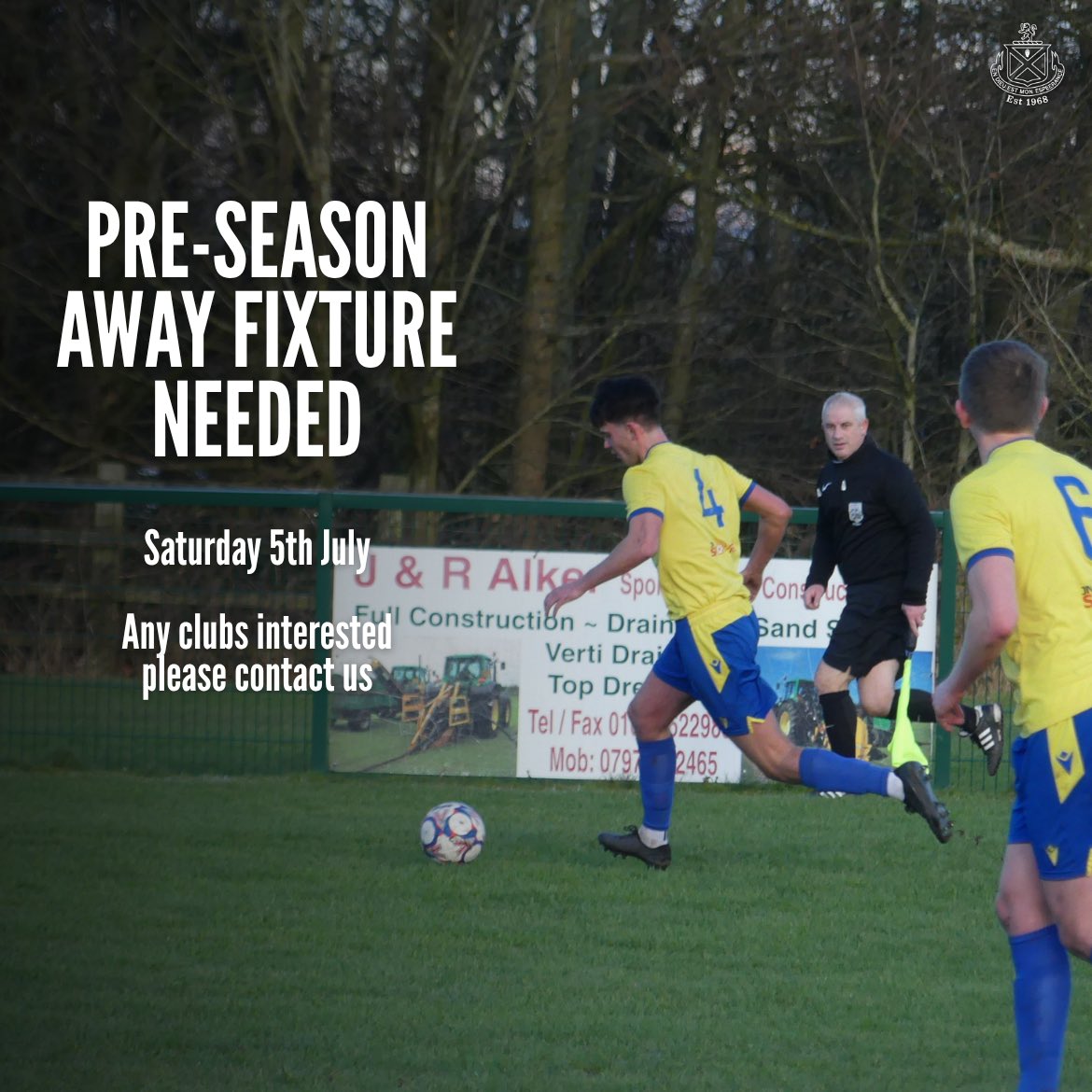 We are looking for an away fixture on Saturday 5th July🚘

Any clubs interested please contact us

#Yellows