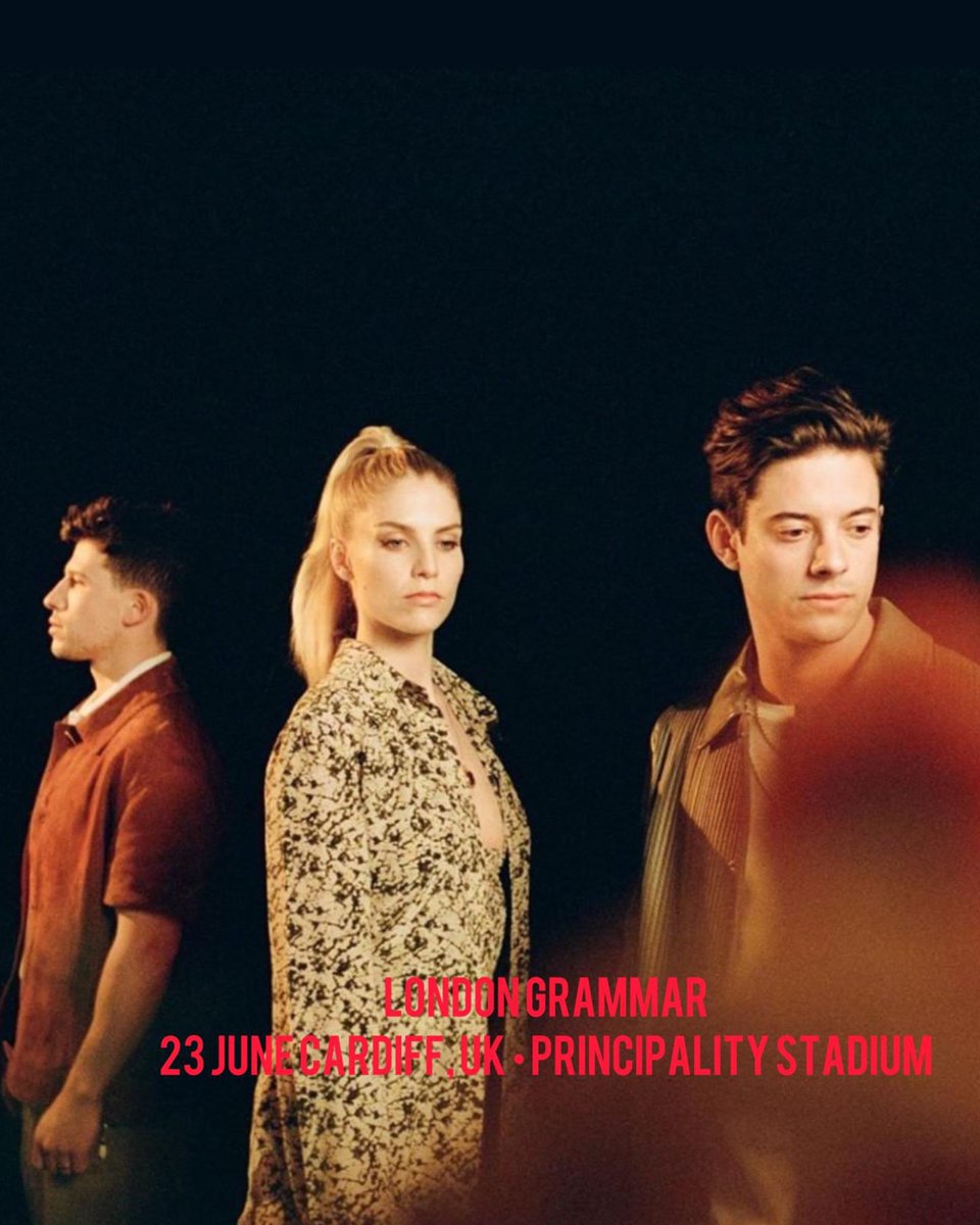londongrammar's tweet image. Very excited to announce that we will support the one and only #LanaDelRey at her sold out show at Principality Stadium in Cardiff tomorrow, 23rd June.
Stage time is 7:15pm. We can’t wait to see you there 🤍