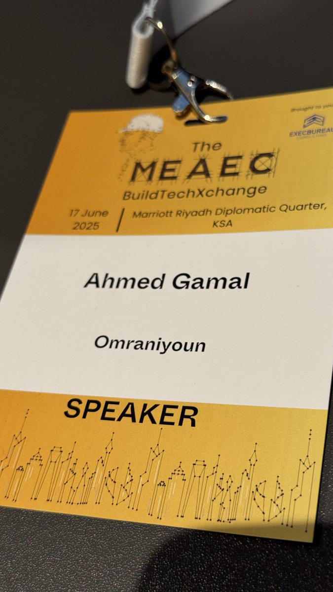omraniyoun's tweet photo. Omraniyoun at MEAEC BuildTechXchange – Riyadh 2025
We were proud to join the summit and contribute to a key panel on Cognitive Digital Twins, exploring how AI and spatial data are advancing smart infrastructure and future cities.
#MEAEC2025 #Omraniyoun #CognitiveCities #Geomatics https://t.co/CmMX3WgA9m