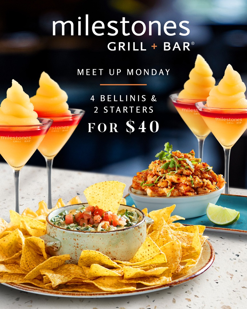 Boring Mondays? Never heard of them.

🍑 4 Bellinis or Buds
🍽 2 Starters
💸 Just $40

💅 Instant good vibes. Tag your people 👇