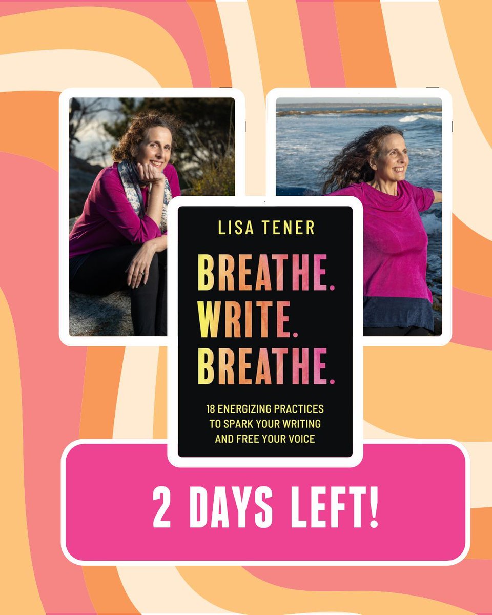 ⭐Two days left to share how *Breathe. Write. Breathe.* transformed your writing!

To submit:
Create a video or written post.
Use #BreatheWriteBreathe
Tag me 
IG: lisa_tener_writes
FB: Lisa Tener

📅Date: June 25, 2025
⌚Time: 1 PM EST, 10 AM PST
📍Location: Facebook Live!