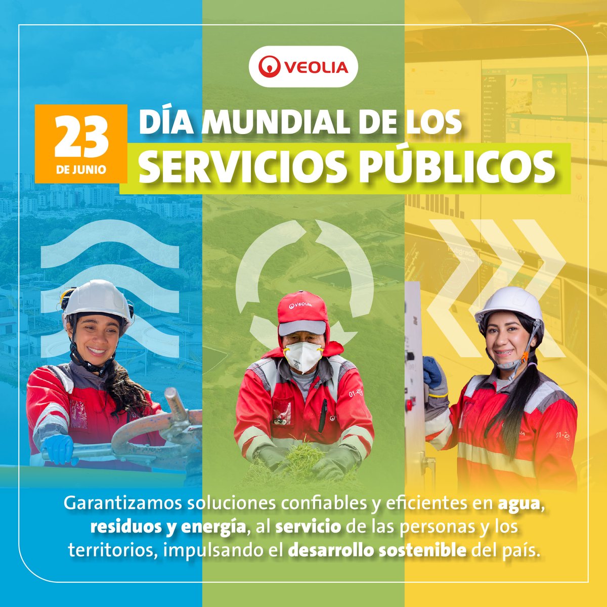 Detrás de cada acción cotidiana, como abrir la llave 🚰, recorrer un entorno limpio 🧹 o generar energía renovable ☀️, hay soluciones que mejoran la vida de todos.

En Veolia garantizamos #ServiciosEsenciales sostenibles y confiables, aportando al bienestar colectivo.✨