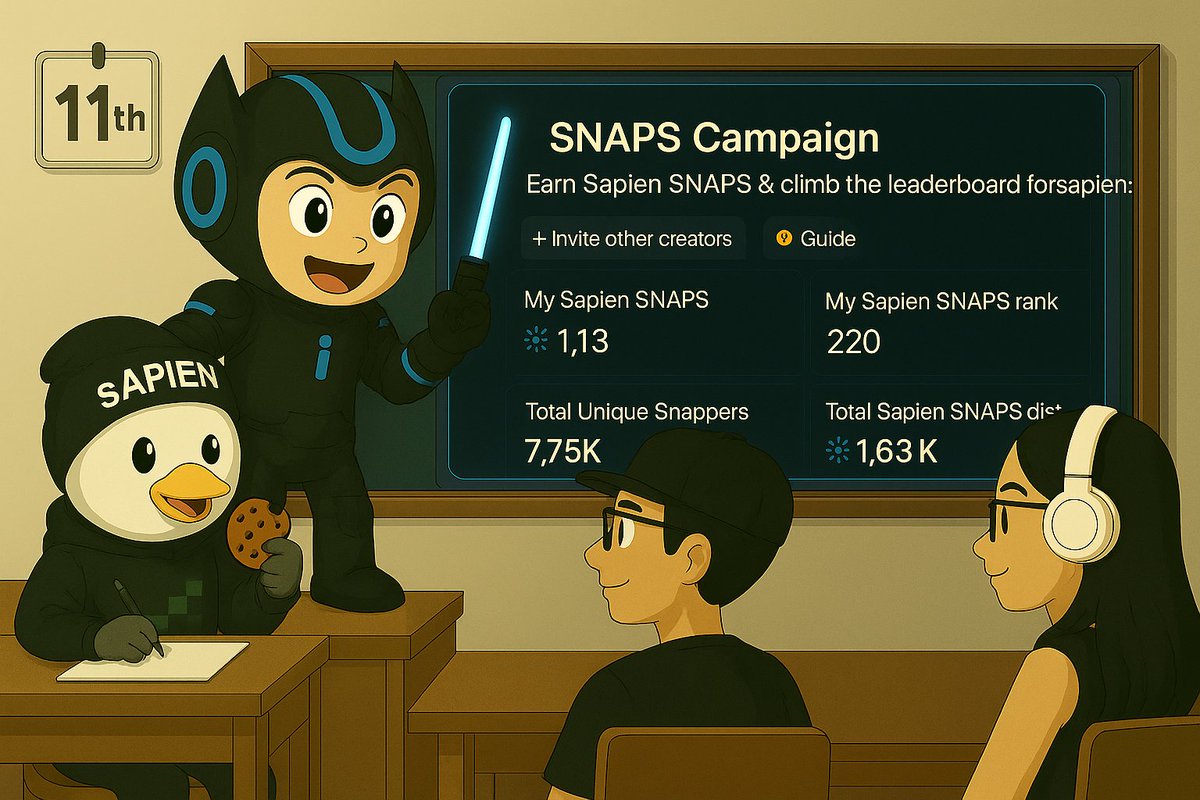 gSapien day 11th,

1/ Update me with <a href="/JoinSapien/">Sapien</a>

I got 14.600 - 16.387  points

I got 38.167 - 36.604 ranking

2/ Tired of being just a user? 

Now you can shape the AI future.

Join Sapien and turn your clicks into real AI impact. This isn't another Web3 buzz project, this is
