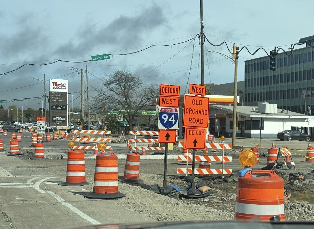 NEVER-ENDING CHICAGO ROAD CONSTRUCTION PROJECT:  This is my third post on this new project showing the waste, fraud, mismanagement, &amp; corruption with these road projects. This is Old Orchard Road at the Eden’s Expressway in Skokie, Illinois. Project taking forever with most days