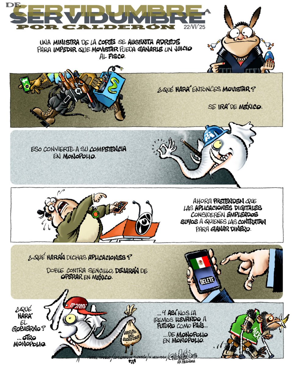 Bere Aguilar (@bereaguilarv) on Twitter photo Competencia, pluralidad, opciones…
qué conceptos tan neoliberales .
En el México de la 4T solo cabe uno: el monopolio, pero con “sello de bienestar”.
<a href="/CartonCalderon/">PacoCalderónCartones🇲🇽❤️🇺🇦❤️🇮🇱</a> Competencia, pluralidad, opciones…
qué conceptos tan neoliberales .
En el México de la 4T solo cabe uno: el monopolio, pero con “sello de bienestar”.
<a href="/CartonCalderon/">PacoCalderónCartones🇲🇽❤️🇺🇦❤️🇮🇱</a>