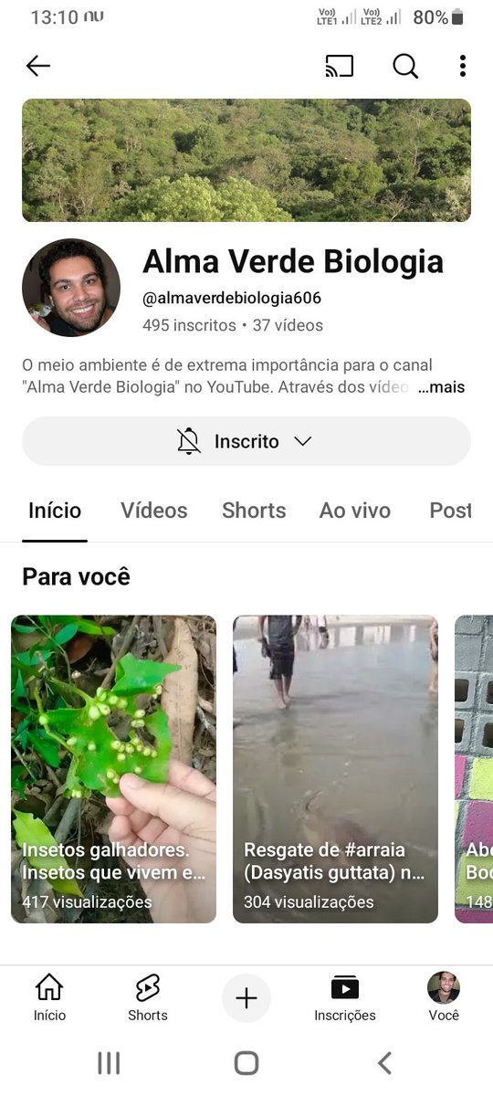 Um canal sobre meio ambiente.

 youtube.com/@almaverdebiol…
