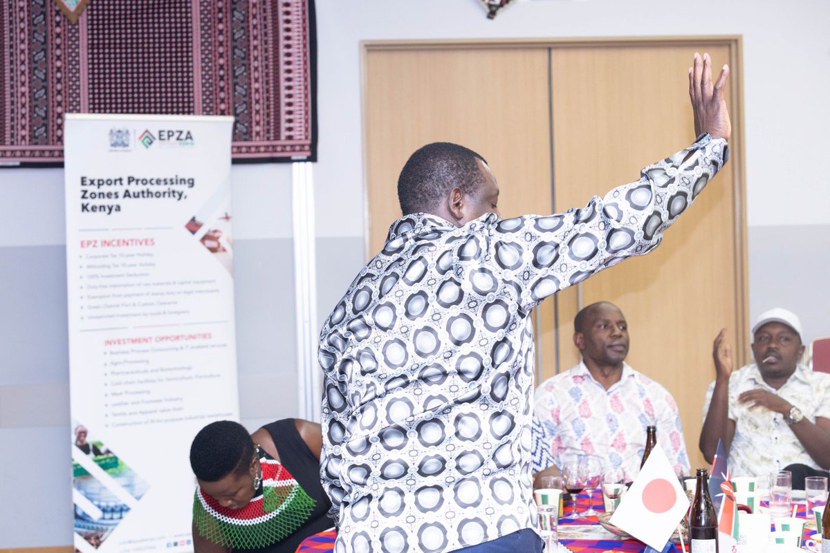 #kenyaAtExpo2025
#KenyaWeekOsaka2025
The Cabinet Secretary for Investment, Trade and Industry <a href="/GovLeeKinyanjui/">Hon Lee Kinyanjui</a> graced the Kenya Networking dinner held in Osaka, Japan during the ongoing Kenya Week at Osaka Expo. 

Mr. Willy Kenei, Board Director, EPZA articulated the strategic