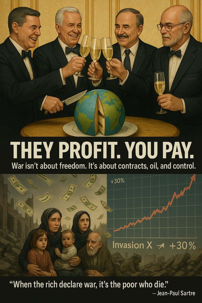 BUTTOMDetonator's tweet photo. WAR ISN’T RED TEAM VS. BLUE TEAM.
It’s about who profits while the world burns.

Data the media ignores:

For every $1 billion in arms sales, 10,000 civilians become collateral.

Defense stocks surged 300% since recent conflicts began. @cnnportugal  @CNBC @ReutersWorld @nytimes https://t.co/U2DjSlkL8H