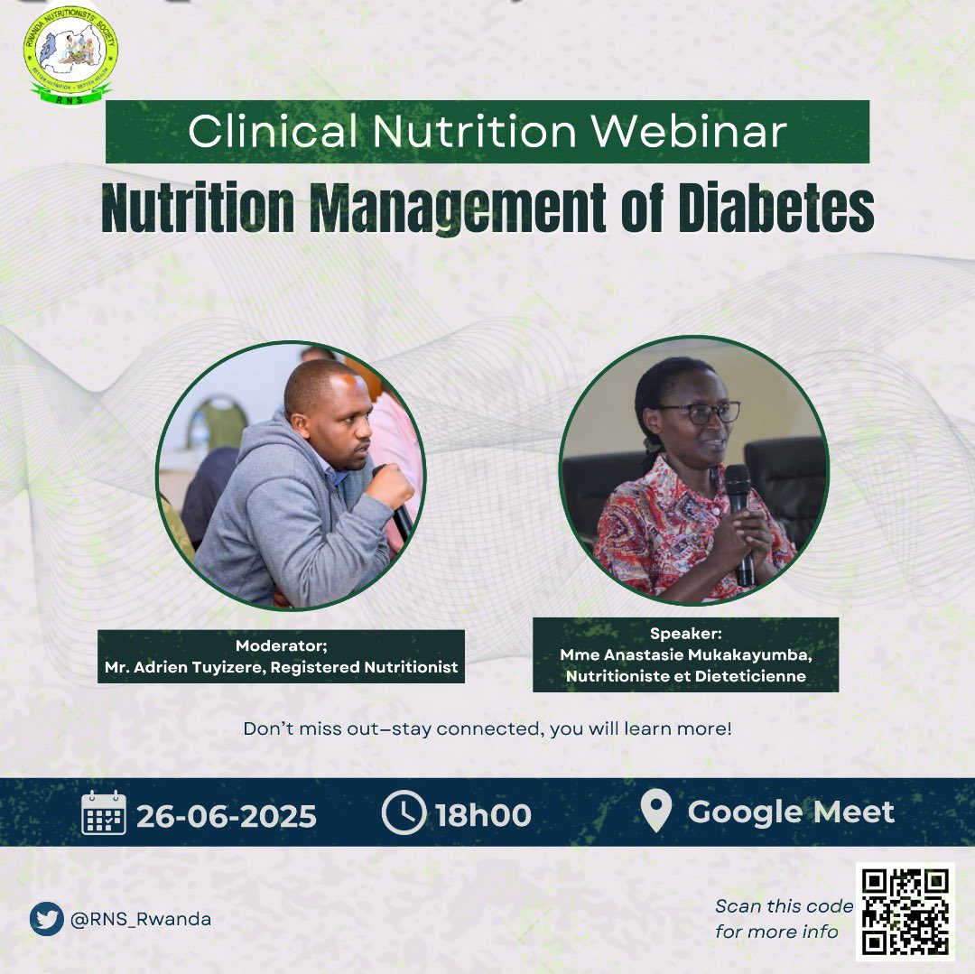 🌐 Non-Communicable Diseases (NCDs) are rising across the globe—and nutrition stands at the frontline of prevention and care.

Mark your calendar to join us in Clinical Nutrition Webinar on Nutrition Management of #Diabetes 🥗

🧠Global health begins with local action!
#RNS_#NCDs