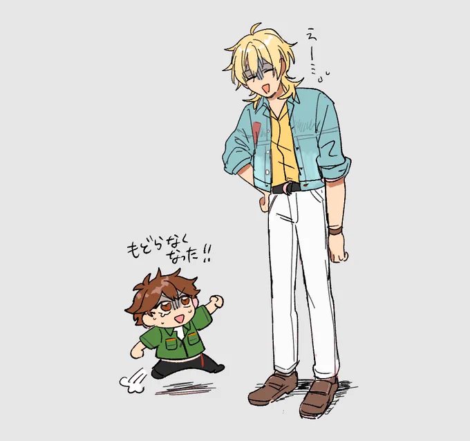 2頭身くらいの絵を描く作業ばかりしすぎて元の頭身思い出せなくなってる…