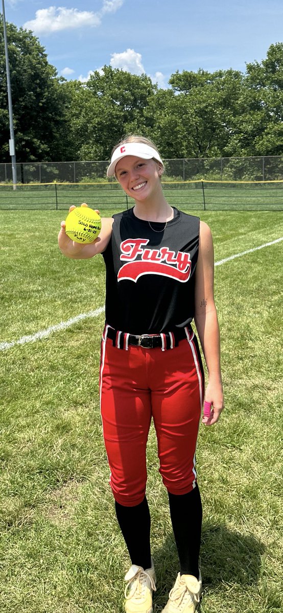 NCFurySoftball's tweet photo. 🚨Going Going Gone 🥎 ‼️ 
Congratulations to Chelsea Bassford on her home run to centerfield on 6/21/25. Great first at bat to start the season for Chelsea! https://t.co/FBAIncAEr3