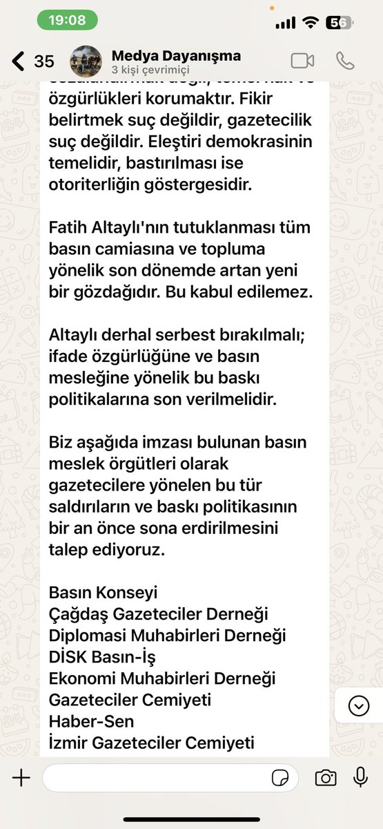 DMD_DERNEK's tweet photo. Fatih Altaylı’nın tutuklanmasını kınıyoruz. 
@BasinKonseyi @DMD_DERNEK @diskbasinis @EkonomiMd @Cemiyet1946 @KESKHaberSen @igcizmir @mlsaturkey @PMDTurkiye @TGS_org_tr https://t.co/w7RwfdnU3t