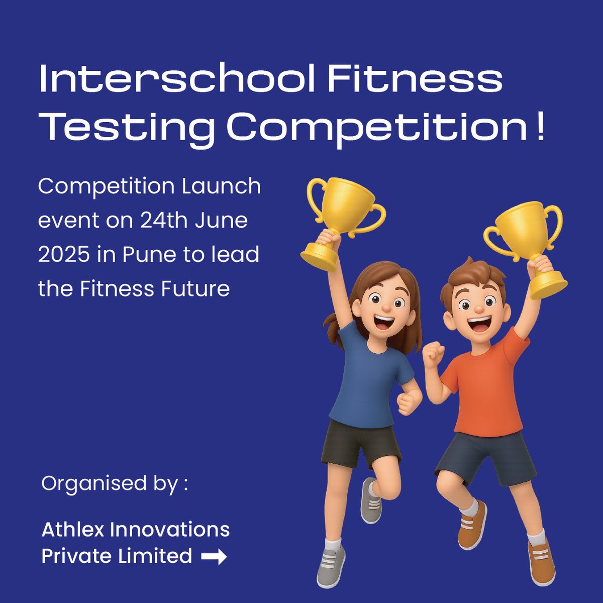athlexinc's tweet photo. 📢 Schools of Pune – Are you ready to LEAD the fitness revolution?
Enrol with us! 
📍 Competition Launch Event: 
 Pune | 24th June | 4–6 PM
To Register your school contact: +91 9225532594 / info@athlexinc.com
🎤 Guest of Honour: Mr. Jagannath Lakade (DSO Pune) https://t.co/RoO41jYY9N