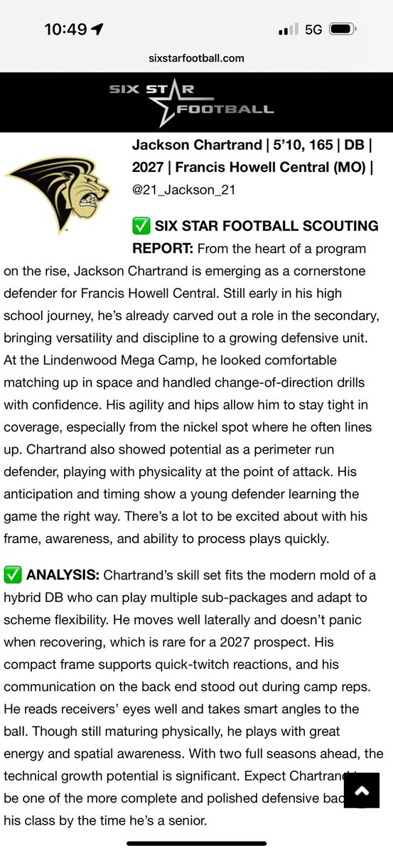 Thank you <a href="/6starfootballMO/">Six Star Football | MISSOURI</a> <a href="/sixstarfootball/">Six Star Football | PLUS+</a> for the write up!
<a href="/FootballFHC/">Francis Howell Central Football</a> <a href="/GSV_STL/">Gateway Sports Venue</a> <a href="/JPRockMO/">JP Rock</a>