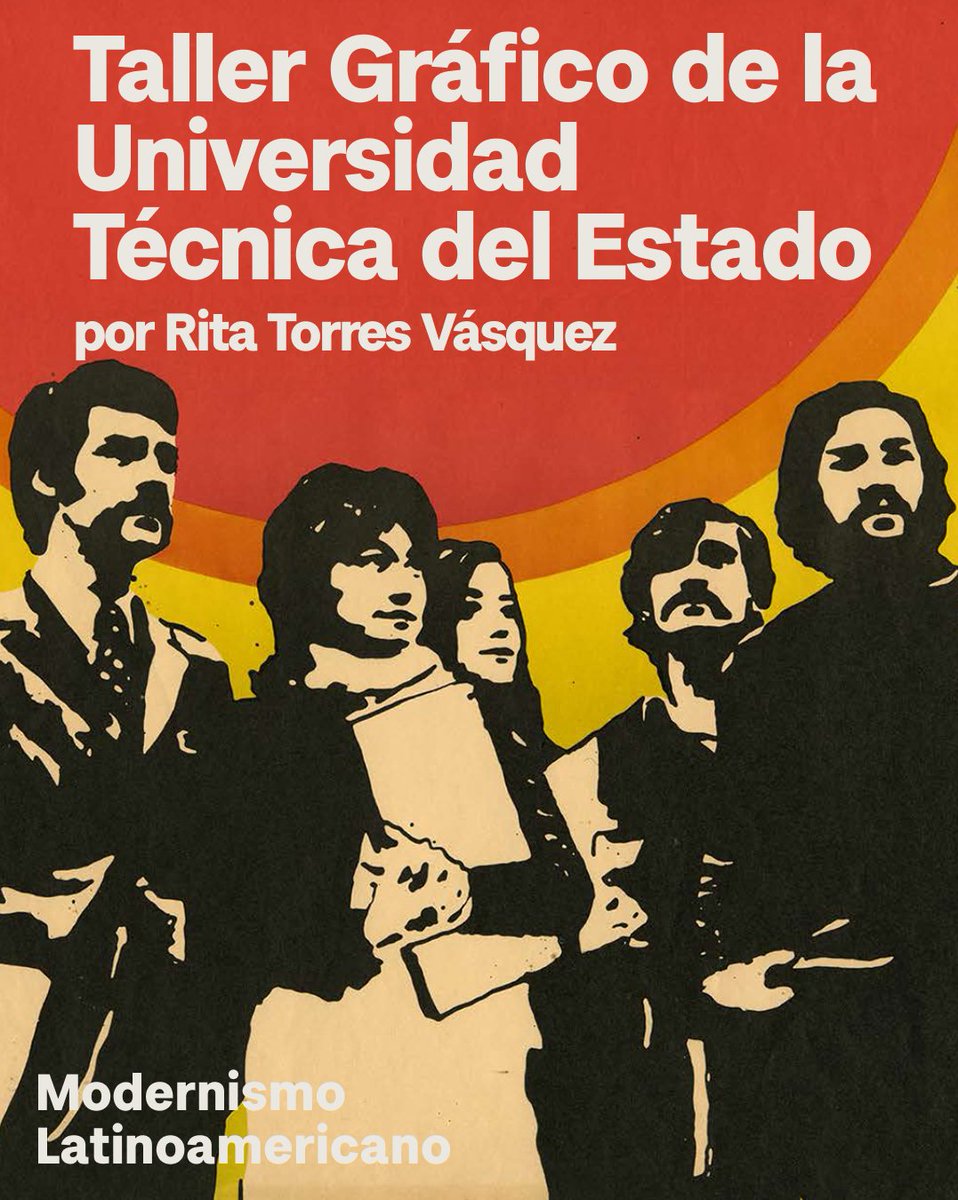 Modernismolat's tweet image. El Taller Gráfico de la Universidad Técnica del Estado desarrolló la gráfica que acompañó la Reforma Universitaria, y algunos de los afiches icónicos de la Unidad Popular.
Te invitamos a leer la ficha de Rita Torres sobre el Taller Gráfico de la UTE en: modernismolatinoamericano.org/taller-grafico…
