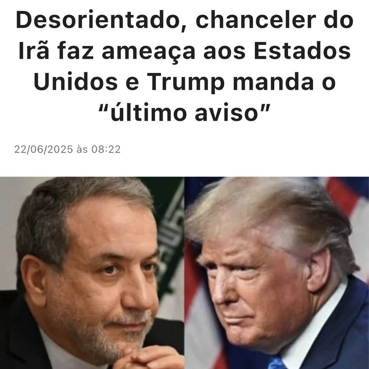 Estou ficando com a nítida sensação que o regime iraniano é o mais falastrão à face da Terra.