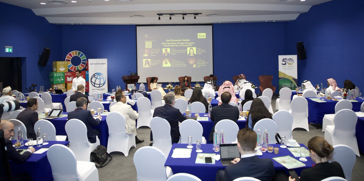 srmg Think (@srmgthink) on Twitter photo Earlier today, SRMG Think co-hosted an engaging and timely session with the <a href="/WorldBankMENA/">World Bank MENAAP</a> in Riyadh to mark the release of the latest Gulf Economic Update (GEU), titled: Smart Spending, Stronger Outcomes: Fiscal Policy for a Thriving GCC.
The event brought together economists, Earlier today, SRMG Think co-hosted an engaging and timely session with the <a href="/WorldBankMENA/">World Bank MENAAP</a> in Riyadh to mark the release of the latest Gulf Economic Update (GEU), titled: Smart Spending, Stronger Outcomes: Fiscal Policy for a Thriving GCC.
The event brought together economists,