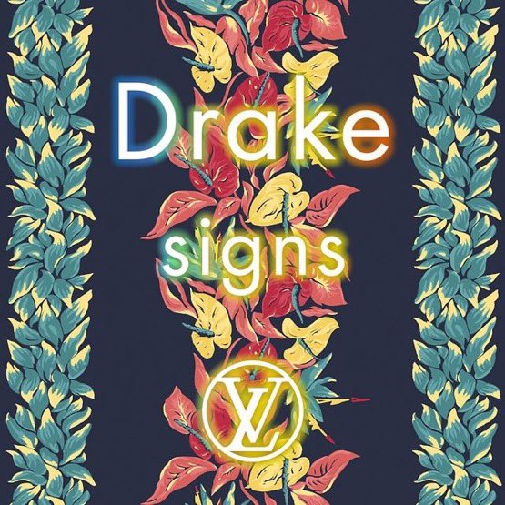 DrakeDirect's tweet photo. 8 years ago today Drake premiered ‘Signs’ 

The song premiered during the Louis Vuitton runway show in Paris. The track was inspired by the collection and was later released on the Louis Vuitton website. https://t.co/xYLzdYfCRJ