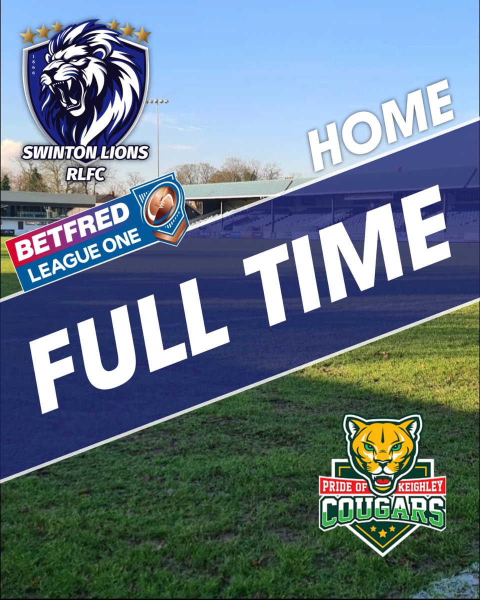 Swinton_Lions's tweet photo. Swinton Lions 30 - Keighley Cougars 22
Thank you to all for your support this afternoon. 
#OneClubOneVision https://t.co/cC8D1yp21I