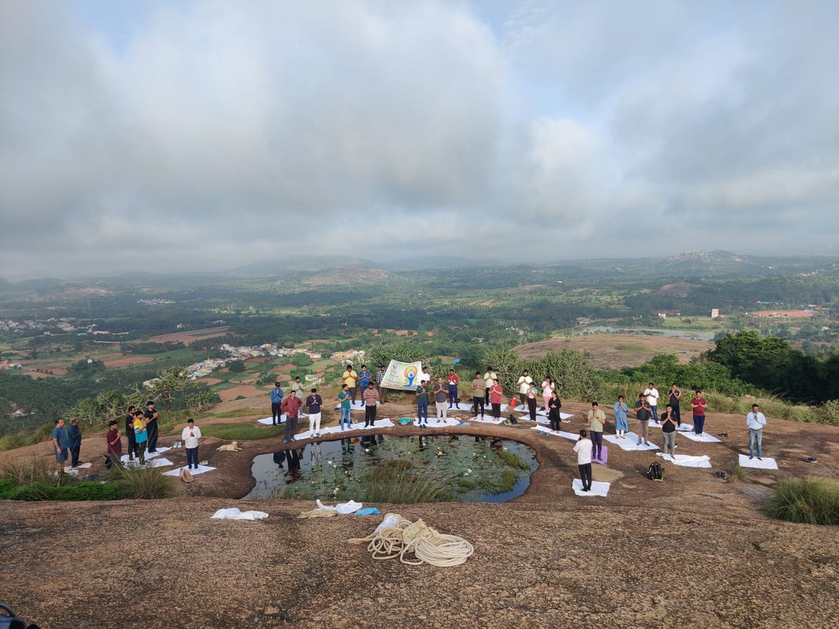 #internationalyogaday2025 
We, the team of #Indian #Railways #Institute of #Disaster #Management #IRIDM have done yoga in a natural environment at Bidarakatte Trek situated at a height of 1226 meters (4022 feet) from sea level in Bangalore