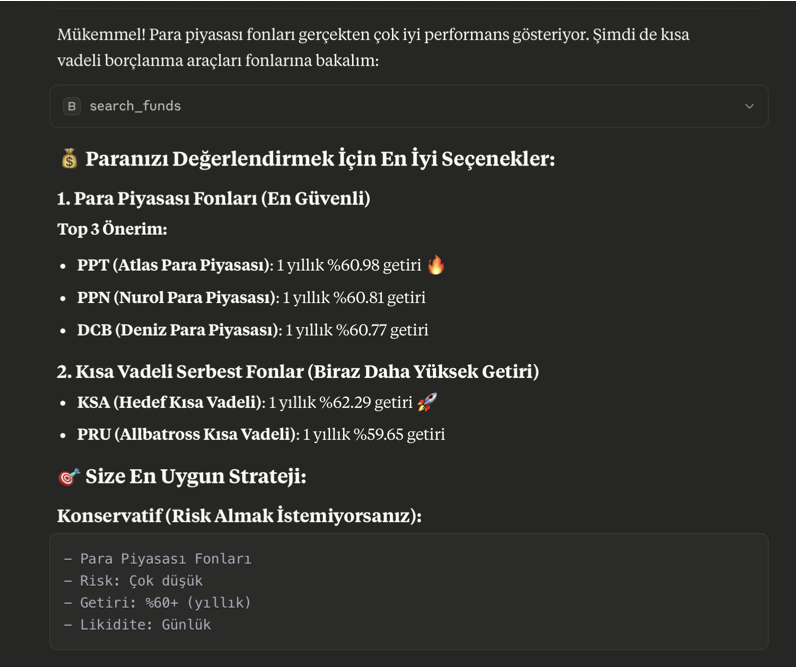 yapayzekahocasi's tweet photo. Açık kaynaklı projem Borsa MCP, artık güncel yatırım fonu verilerine de erişiyor.

Yeni eklediğim araçlar sayesinde LLM modelleri artık,

- Güncel fon bilgilerine ulaşabilir.
- Fonların performanslarını görüntüleyebilir ve kıyaslayabilir.
- Fon içeriğininin hem güncel hem de geçmiş verisine ulaşabilir.
- Güncel SPK fon mevzuatına erişebilir.

Ayrıca, fon araçlarını geliştirirken uzman görüşüyle yardımını esirgemeyen Gözde Sarak'a da teşekkür ederim.

Github'da yıldızlamayı unutmayın:)
https://t.co/ltsjPJoDIH