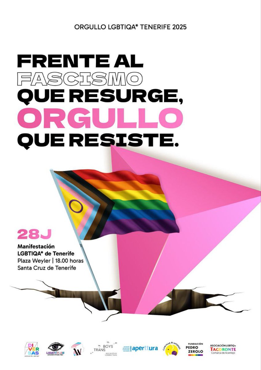 AnticapiCanaria's tweet image. Sábado 28-J: Salimos a la calle en Canarias a reivindicar derechos LGTBIQA+ y enfrentar la ofensiva reaccionaria. Manifestación en S/C de Tenerife desde pl. Weyler a las 18:00 h y en Las Palmas de GC desde c/ Mesa y López, (salida Edificio Taxistas), a las 19:00 h.
@anticapi_
