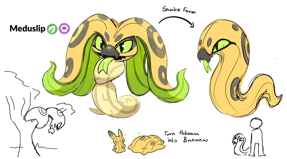 Banana Pokémon 
#Pokemon #fakemon