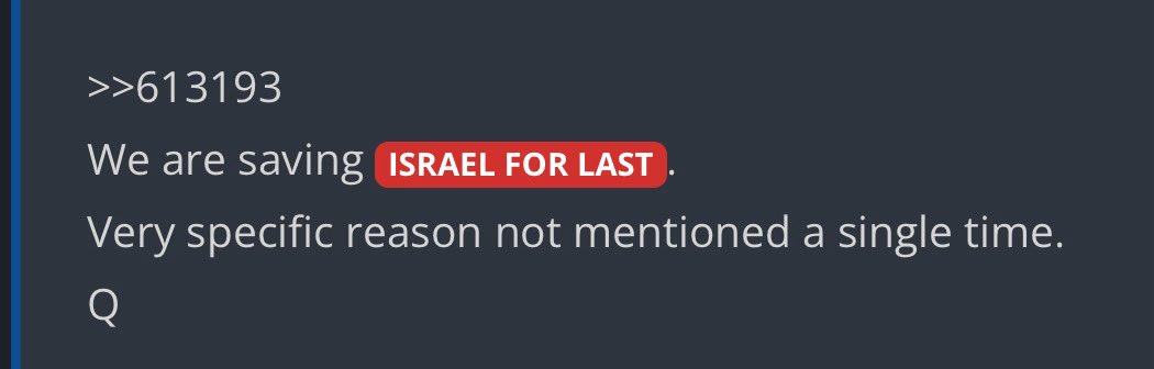 You know what’s very interesting about “Saving Israel for Last”?

In the end (last), What does the Bible say about nations rising against Israel? 

I don’t want to say what I’m thinking, because I think you may already know.

The government of Israel is not God’s people. The