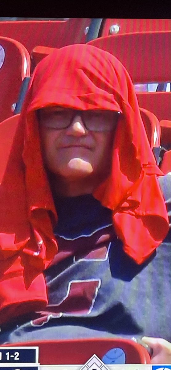 For 28 years one of my great friends and fellow #Reds diehards <a href="/ChadFryman/">Chad Fryman</a> has rooted for the Reds deep in the heart of Cardinals country. <a href="/FanDuelSN_CIN/">FanDuel Sports Network Cincinnati</a> got a shot of Chad and his wife Christi at the game yesterday battling the heat. Hoping the <a href="/Reds/">Cincinnati Reds</a> can win one for Chad today!