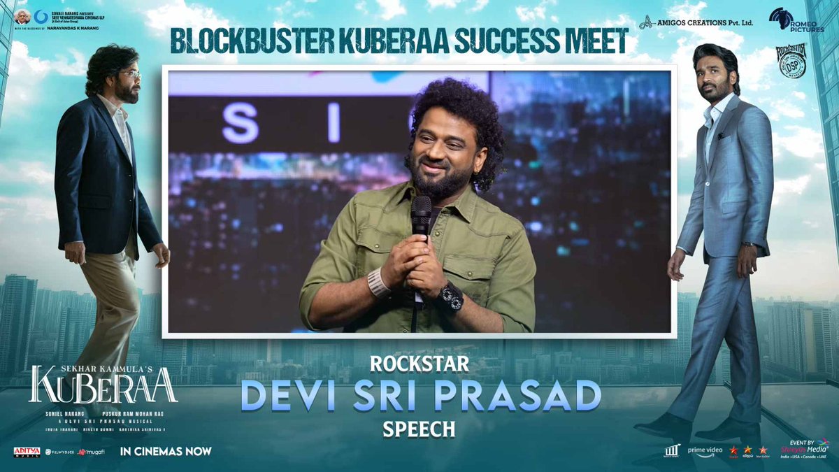 A crazy speech by our own #Rockstar <a href="/ThisIsDSP/">DEVI SRI PRASAD</a> in the event today...❤️‍🔥🐦‍🔥❤️‍🔥

Shows how much he loved working for the movie...Obv when the director is #ShekharKammula sir...

youtu.be/LrL7_ghrLbM?si…

#KuberaaBlockbuster 
#Kuberaa