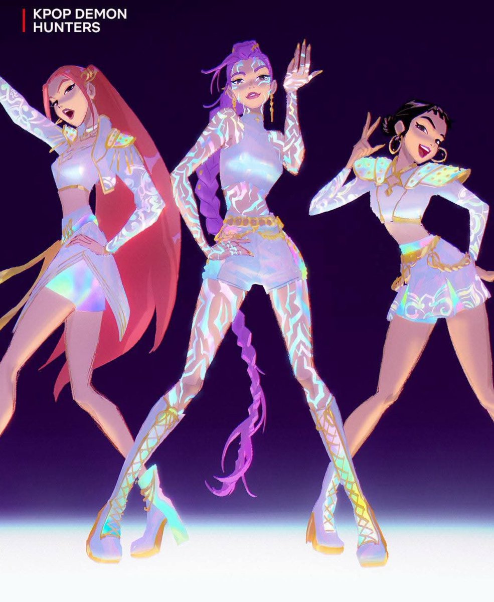 Anxiouss_crow's tweet image. Theyβre so FUCKING pretty, the fact that Mira and Zoeyβs outfits match Rumiβs marks is so sweet
#KPOPDEMONHUNTERS