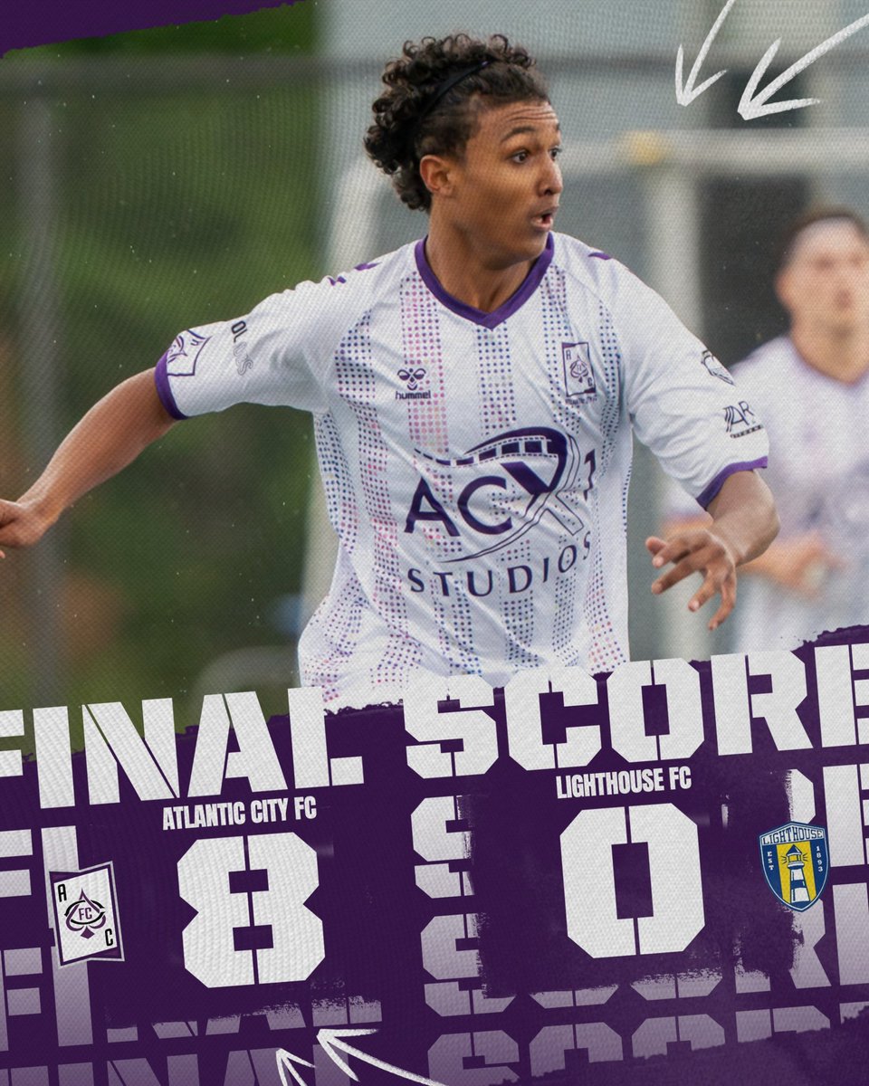 Atlantic City FC (@atlanticcityfc) on Twitter photo ⚽ Epic night at Stockton U! <a href="/AtlanticCityFC/">Atlantic City FC</a> crushed Lighthouse SC 8-0 in @theleague_fc! 🌟 Pittsgrove Youth Soccer kids stole the show, walking out with the Aces & owning halftime. 🔥 @danielgonzalez830’s 4 goals, powered by McNamee & Forsyth’s assists! 💪 #AcesUp ⚽️♠️ ⚽ Epic night at Stockton U! <a href="/AtlanticCityFC/">Atlantic City FC</a> crushed Lighthouse SC 8-0 in @theleague_fc! 🌟 Pittsgrove Youth Soccer kids stole the show, walking out with the Aces & owning halftime. 🔥 @danielgonzalez830’s 4 goals, powered by McNamee & Forsyth’s assists! 💪 #AcesUp ⚽️♠️