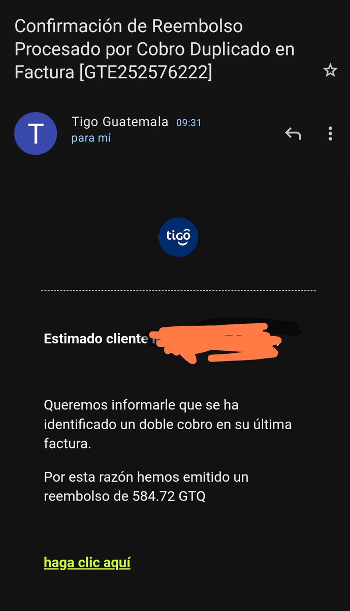 SiRGt's tweet image. Que dice @Tigo_GT qué me van a devolver el dinero de un cobro duplicado, el detalles que yo no tengo Tigo, aguas con el phishing.