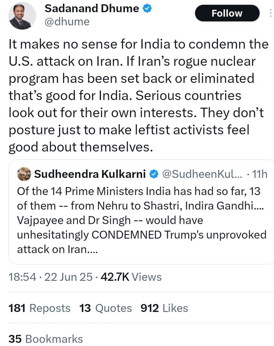 Dhume is worth his weight in gold. Ok. Ok. I exaggerate. But he is a great time saver. On important issues, he helps me making up my mind. If pressed for time, all I have to see us what his position is. Then I KNOW that the opposite is the RIGHT position to hold.
