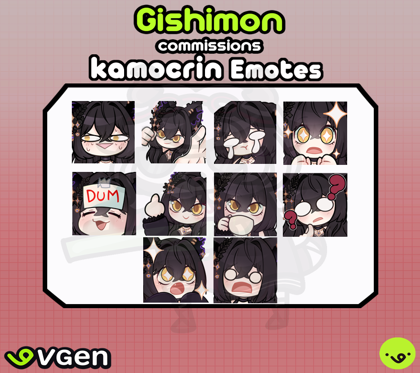 Gishimonn's tweet photo. [Showcase]

Emotes for @/KamoCrin !

Tysm for consider me in your debut!

#VGenOpen #VGenComms #VGen https://t.co/q1QItUGfrg