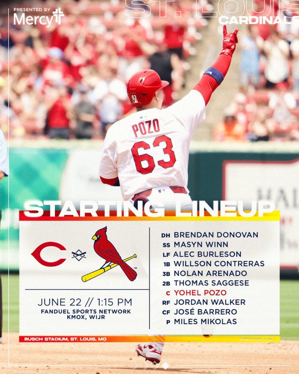 6/22 Logie’s #MLB Free Play

📝 1.2u - Reds / Cardinals “U” 9.5 runs (-120)

Four more plays posted in the dubclub. Join up!

🔗 dubclub.win/ParlayCookin/