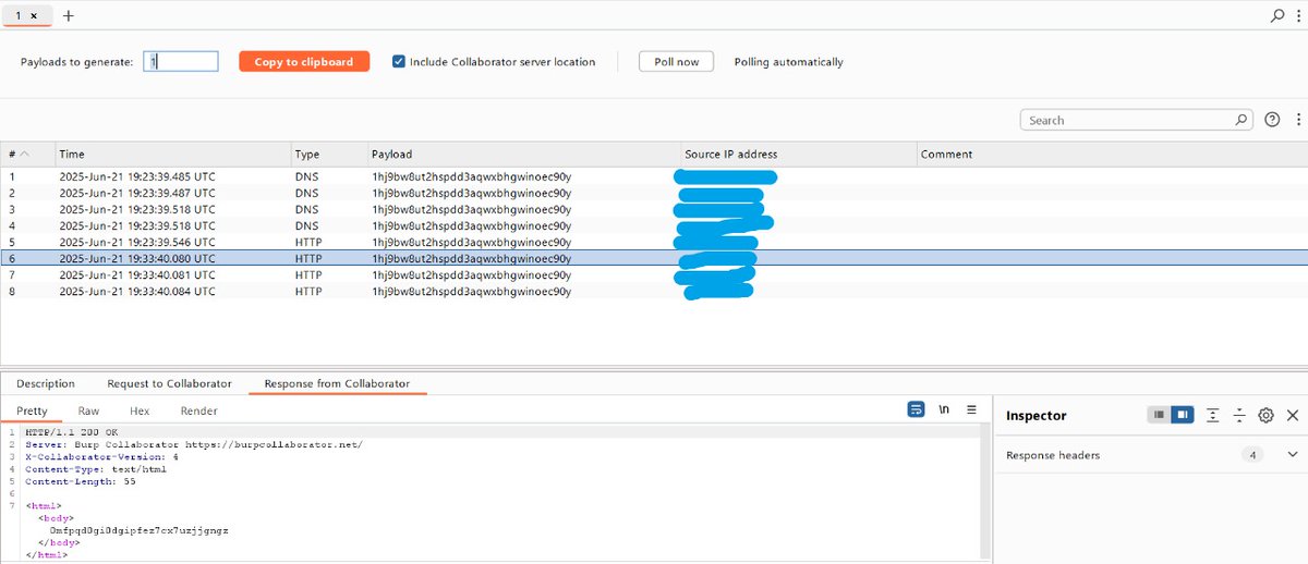 Jakirpentest's tweet image. Found a Blind SSRF on a target via a URL-based image loader. Verified using collaborator server:

/LoadImage.aspx?url=…ut2hspdd3aqwxbhgwinoec90y.oastify.com/test.jpg

Unreported but a solid example of simple input leading to serious server-side risks

#BlindSSRF #BugBounty #CyberSecurity