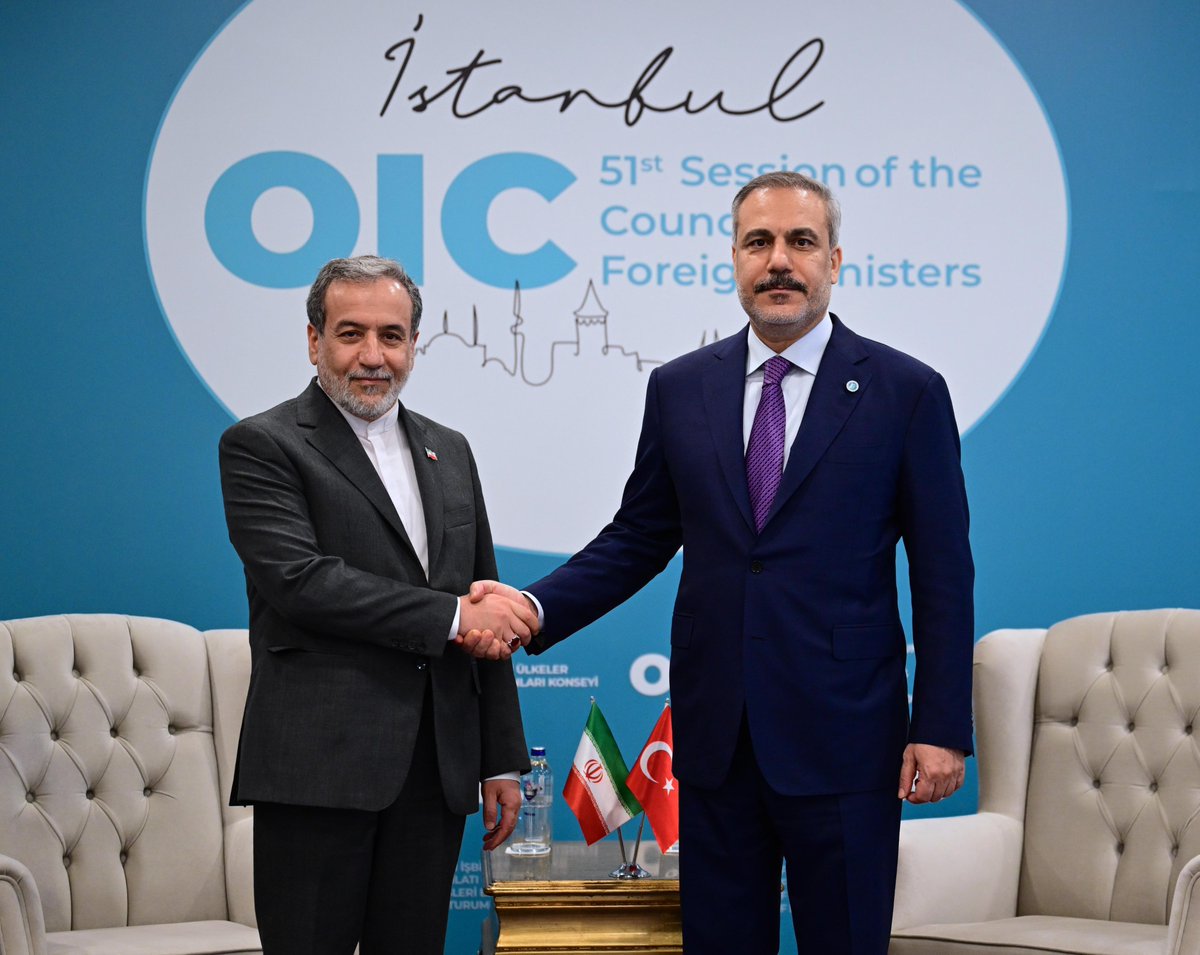 Turkish MFA (@mfaturkiye) on Twitter photo Minister of Foreign Affairs <a href="/HakanFidan/">Hakan Fidan</a> met with Abbas Araghchi, Minister of Foreign Affairs of Iran, on the margins of the 51st Session of the Organization of Islamic Cooperation Council of Foreign Ministers Meeting, in İstanbul. 🇹🇷🇮🇷 Minister of Foreign Affairs <a href="/HakanFidan/">Hakan Fidan</a> met with Abbas Araghchi, Minister of Foreign Affairs of Iran, on the margins of the 51st Session of the Organization of Islamic Cooperation Council of Foreign Ministers Meeting, in İstanbul. 🇹🇷🇮🇷