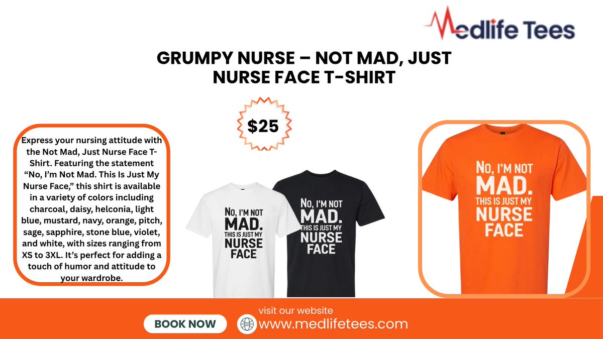 medlifeteesco's tweet photo. ๐ค Not madโฆ just got my Nurse Face on.
The Grumpy Nurse tee is here for every overworked, under-caffeinated nurse whoโs DONE by 9am. ๐โ๏ธ
๐ Grab yours now ๐ https://t.co/NMNsivNQui
#GrumpyNurse #NotMadJustNurseFace #NurseLife #MedicalHumor #FunnyNurseShirt #NurseMood #Nurse https://t.co/m12E4w8cRi